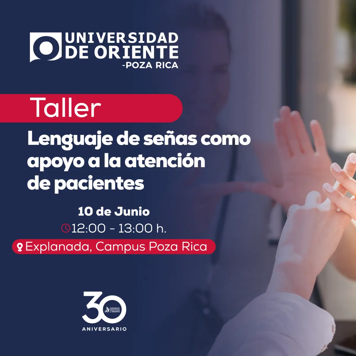 Taller de lenguaje de señas como apoyo a la atención de pacientes - Universidad de Oriente Poza Rica - Destacado - Destacada